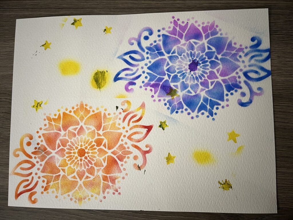 次女がair sprayerで描いた絵